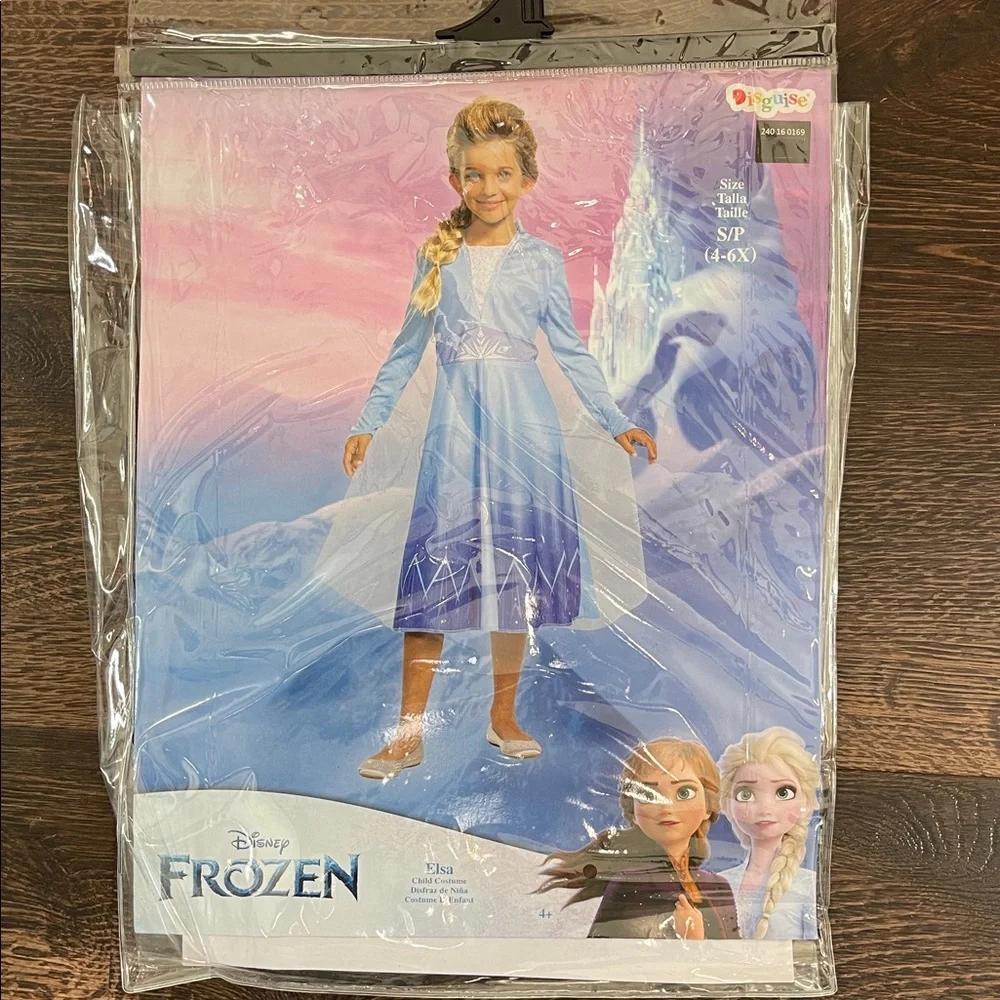 Disney Frozen Elsa Blue Glitter Princess Dress Costume size S/P (4-6x) - Picture 2 of 12